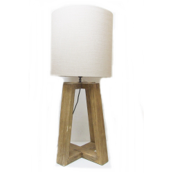 Lampa podłogowa / stołowa Trapez drewno egzotyczne 95cm